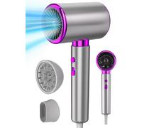 Asfasfq-Seche Cheveux 2400w Sèche Cheveux Ionique Diffuseur Cheveux Professionnel Hair Dryer 3 Températures 2 Vitesses 1 Diffuseur 1 Concentrateur Thermo Protect Pour Maison Voyage Salons De Coiffure