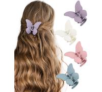 Asfasfq-Secret Aroma Lot De 4 Petites Pinces À Cheveux Papillon Élégantes Et Antidérapantes Pour Femmes Et Filles, Accessoires Pour Cheveux Épais Et Fins (4 Couleurs)