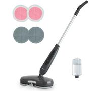 Asfasfq-Serpillière Électrique Sans Fil Lst70, Lustreuse, Vadrouille Électrique, Capacité 250ml, Lumière Led, Pulvérisateur D'eau, Parquet Et Carrelage, 4 Tampons, Noir