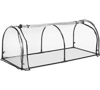 ASFASFq-Serre de Jardin, Tunnel plantations, H x L x P : 50 x 130 x 60 cm, Tunnel avec Porte, PVC, Transparent/Noir
