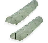 ASFASFq-Serre, Lot de 2, 2,9 m de Long, en polyéthylène avec Fermeture éclair, Tunnel de Culture, Plantes, Vert