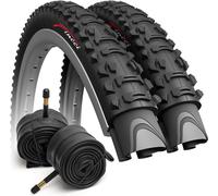 Asfasfq-Set Pneus Vtt 26 X 1,95 Pouces Avec 2x Chambre À Air 26 Pouces Schrader - Pair Foldable Tire Velo 50-559 Pour Montagne, Hybrid Vélo, Electrique Bicyclette - Un Paquet De 2