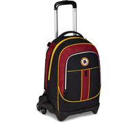 ASFASFq-Seven AS Roma Trolley école Jack 3 roues, noir, sac à dos avec chariot détachable de 33 litres, pour école primaire et média, enfant, football, Noir, Taglia unica, Décontracté