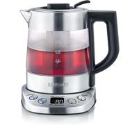 ASFASFq-SEVERIN Bouilloire Eau et Thé, 1L, 2 200W, 5 Programmes d'Infusion Préréglés, Température et Temps Réglables, Verre/Inox, WK 3473