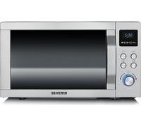 ASFASFq-SEVERIN Four à micro-ondes 25 L, 1 950 W, Four micro-onde avec fonction gril et chaleur tournante brassée, Micro-onde avec 10 niveaux de puissance, Plateau à pizza amovible (? 28 cm), Inox,MW