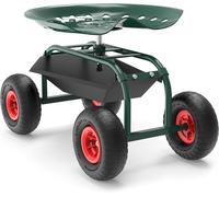 ASFASFq-Siège de Jardin sur Larges Roues Charge 150kg Max. Chariot Coulissant Jardinage Repose-Genoux Outil