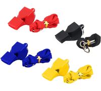 Asfasfq-Sifflets,4pcs Sifflets De Sport En Plastique,Sifflet De Sport Avec Cordon Pour Sports,Basketball,Football,Sauveteur,Randonnée Idéal Pour Les Entraîneurs,Les Arbitres (Noir,Rouge,Jaune,Bleu)