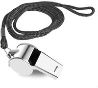 Asfasfq-Sifflets, Metal Sifflet À Roulette, Sifflet Puissant Et Net, Métal Sifflet Avec Une Longe En Nylon Amovible Pour Les Entraîneurs De Sports, Basketball, Football (Argent)