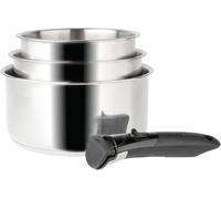 Asfasfq-Sitram 713511 Sitram-713511-Lot 3 Casseroles 16+18+20cm Sitramovible Arpège En Inox, Poignée Amovible-Tous Feux Dont Induction, Argent