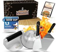 ASFASFq-Smash Kit à hamburger avec presse à hamburger, spatule pour barbecue, spatule et cloche à hamburger ¿ Avec livre électronique avec recettes Smash Burger et papier à hamburger (6 pièces)