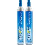 ASFASFq-Sodastream - Lot de 2 bouteilles de CO2 pour machine à eau gazeuse - Système de gaz bleu à visser - Pour 60 litres de boissons gazeuses - Compatible avec Spirit, Crystal et Genesis - Réduit l