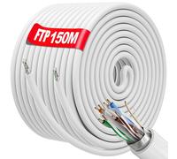 ASFASFq-Soibke Cable Ethernet 150m Blindé, Câble Réseau 150m RJ45 Câble Exterieur Intérieur AWG 23, FTP PIMF, Anti-interférence, Ignifuge, Exterieur Etanche, Haut Debi Gigabit CAT 6 (Blanc, 150 m