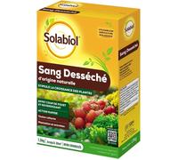 ASFASFq-Solabiol Sang desséché 100% - 1,5 Kg - Engrais Action Coup de Fouet - Effet reverdissant - idéal pour Les massifs de Fleurs, Potager, Gazon, utilisable également pour activer Les composts SOS