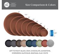 ASFASFq-Soucoupe ronde en plastique classique de 25,4 cm ¿ Plateaux de plantes d'intérieur et d'extérieur pour pots ¿ 27,3 x 27,3 x 4,4 cm ¿ Gris chaud