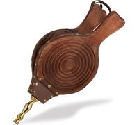 ASFASFq-Soufflet en Bois, souffleur d'air pour Barbecue et cheminée, 47 cm, Design Rustique, Marron/Or