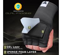 Asfasfq-Sous Gants Boxe Rembourré En Quick Easy Gel Bandes Boxe Sans Longues Bretelles Hommes Et Femmes Élastique Bande Boxe Pour Mma, Muay Thai, Kickboxing, Punching Et Arts Martiaux