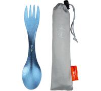 ASFASFq-Spork 2 en 1 Cuillère Fourchette Ultra Légère Vaisselle pour Camping en plein air, Randonnée, Voyage, Pique-nique et Maison avec Sac (Bleu)