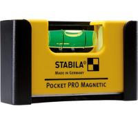 Asfasfq-Stabila Mini-Niveau Magnétique Pocket Pro Avec Clip De Ceinture, 7 Cm, Puissant Aimant En Terres Rares, 1 Niveau Horizontal, Fabriqué En Allemagne, Jaune, 15 X 8 X 20 Cm