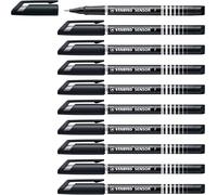 Asfasfq-Stabilo Sensor - Stylo Feutre Pointe Fine - Lot X 10 Stylos-Feutres - Pointe 0,3 Mm - Noir