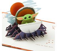 Asfasfq-Star Wars : The Mandalorian, Carte 3d Et Pop-Up Pour Toutes Occasions, Grogu Et Space Pod, Anniversaire, Fête Des Pères, Fils, Papa, Neveu, Thème Espace, Cuivre