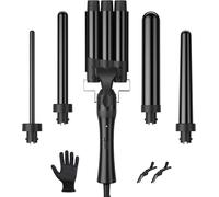 Asfasfq-Store Boucleur A Cheveux 3 Tete À Température Réglable, Fers À Vagues Avec Chauffage Rapide Ptc, Fer À Friser Ceramique 10-32mm, Fer À Boucler 5 En 1 Pour Cheveux Court Longs, 2 Clips