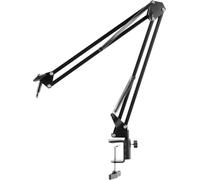 ASFASFq-Studio Podcast Arm Support de Suspension Microphone réglable, Perche ciseaux Microphone Bras articulé Noir pour Podcast Streaming Broadcast Gaming Radio. Adaptateur fileté 3/8"" ¿ 5/8"" fourni