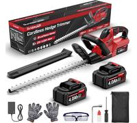 ASFASFq-SundpeyPRO Taille Haie Batterie 21V - Brushless Taille Haie Electrique sans Fil avec 2 Batteries de 4.0Ah, 600W, Lame Double Action de 52cm, 15.5mm Écartement des Dents pour Jardin, Haies et