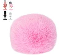 ASFASFq-SUNMON Manchon de protection universel en fourrure pour microphone court - Filtre anti-pop en fourrure - Réduction du bruit extérieur - Coupe-vent et anti-poussière - Rose
