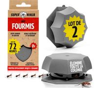 ASFASFq-Super Ninja Pièges Anti Fourmis ¿ Lot de 2, Anti Fourmis Maison d¿Intérieur - Boîtes Appât Liquide Prêt à l¿Emploi, Élimine la Reine et la Colonie, Sûr pour Enfants et Animaux, Usage Extérieu