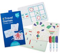 Asfasfq-Super Petit - Travel Game - Dès 4 Ans - Les Classiques De Votre Enfance En Version Silicone Réutilisable À L¿Infini : Morpion, Pendu, Bataille Navale, 4 En Ligne, Mandala Et Pixel Art - 6 Jeu