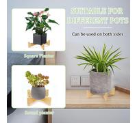 ASFASFq-Support court en bois pour plantes - Support de pot de fleurs à un seul sol - Support pour plantes d'intérieur - Support moderne du milieu du siècle pour présentation (29 x 6 cm, nature)