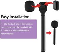 ASFASFq-Support de Microphone pour Hollyland Lark M1 C1 150 Synco G1 Movo, 2 Pièces, Support de Micro, Adaptateur de Poche, Support de Poignée de Microphone avec Pare-brise, Plate-forme