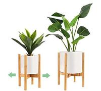 ASFASFq-Support de Pot de Fleur, Milieu du Siècle en Bois Support pour Plantes réglable Moderne pour Salon Jardin Balcon Coin Porte Pot Plante intérieur et extérieur (Planteur Non Inclus)