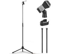 ASFASFq-Support Microphone Trépied Réglable avec Adaptateur 5/8¿ Clip Câble Design Pliable Compact
