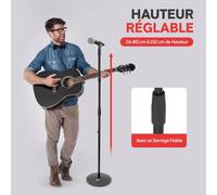 ASFASFq-Support Microphone Universel ¿ Support Microphone M-6, Adaptateur Standard USA, Réglable en Hauteur de 31,5"" à 60"", Monture Flexible Pivotante ¿ Bouton de Serrage Robuste