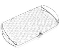 Asfasfq-Support Pour Poisson & Légumes/Panier - Grand (46 X 28cm), En Acier Inoxydable, Idéal Pour Les Produits Délicats, Retournement Facile Sur Le Barbecue, Compatible Lave-Vaisselle - Argent (6471