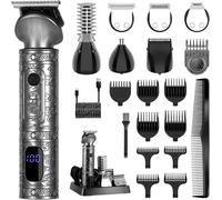 Asfasfq-Surker Beard Tondeuse Barbe Homme Tondeuse Cheveux Professionnelle Avec Lame En T De Coupe De Cheveux Chauve 0 Mm Rasoir Électrique Tondeuse Corps De Précision Pour Nez 7 En 1