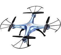 Asfasfq-Syma X5hw 2.4g 4ch Rc Quadrocopter Drone (0.3mp Camera Hd, Sans Fil Fpv Echtzeitübertragung, High-Hold, 360° 3d Flips Eversion, Headless-Modus, Construit En 6-Axes Gyro, Éclairage Led ) Bleu-S