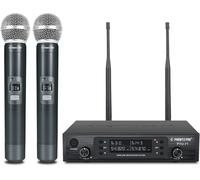 ASFASFq-Système de Microphone sans Fil, Deux micros sans Fil, 2x100 canaux UHF réglables, Auto Scan, 328ft Range, Microphone pour Chant (PTU-71A)