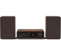 ASFASFq-Système de Musique HiFi stéréo Classique - Radio Internet, Dab+/FM, Bluetooth 5.2, Lecteur CD, USB, Spotify Connect, AUX, entrée Optique, Son stéréo 100 W - Coffee Black/Walnut