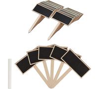 ASFASFq-Tableau pour Plantes à piquer, Lot de 24, à inscrire, Jardin d'Herbes, 14x9 cm, Panneau à Herbes, Bois, Nature