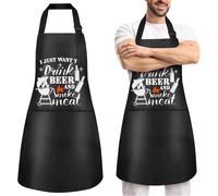 ASFASFq-Tablier Cuisine Homme, Tablier Barbecue Homme avec 3 Poches, Étanche Réglable Tablier Professionnel, Cadeaux d'anniversaire Amusants pour Fête des Pères