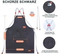 ASFASFq-Tablier de barbecue réglable avec poches pratiques et gants de barbecue résistants à la chaleur - Ensemble de gants de barbecue idéal pour le barbecue et la cuisine - Tablier de cuisine noir