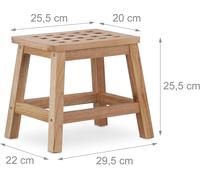 ASFASFq-Tabouret repose-pied en bois support pour pot de fleurs et plantes en noyer HxlxP: 25,5 x 29,5 x 22 cm, nature