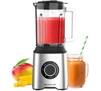 ASFASFq-Taurus - Blender Prior Advance 1800W Bol verre 2L 4 fonctions tactiles Couteaux inox 6 lames Broie glace Vitesse variable Lavable lave-vaisselle, Noir, Metallique