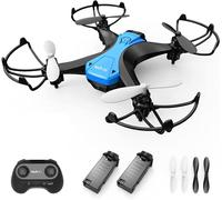 Asfasfq-Tech Rc Mini Drone 20 Minutes Autonomie Et Télécommande, Mini Drone Enfant Avec 2 Batteries, 2.4ghz 4 Axes Gyro Mode Sans Tête 360°Flips, Décollage/Atterrissage À Une Touche Pour Débutants &-T