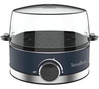 ASFASFq-TERRAILLON - NEW MOON - Cuiseur à oeuf électrique, Capacité 7 oeufs, 410 W, Minuteur intégré, couvercle intégré, gobelet de mesure, Corps Inox peint, Bleu