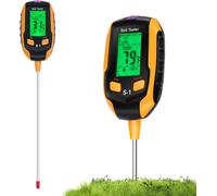 ASFASFq-Testeur de Sol 4 en 1, Humidimètre Plantes avec Plantes/Humidité du Sol/pH/Luminosité du Soleil/Humidité Ambiante avec Affichage LCD Rétroéclairé pour Jardinage, Agriculture et Plantes d'Exté