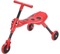 Asfasfq-The Bugs Tricycle Bébé 3 Roues ¿ Porteur Scuttlebug Pliant ¿ Dès 12 Mois ¿ Direction Facile, Roues Silencieuses Anti-Rayures ¿ Pour Intérieur/Extérieur ¿ Rouge Coccinelle