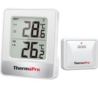 ASFASFq-ThermoPro TP200C Station Meteo Interieur Exterieur Sans Fil, Thermometre Connecté avec Capteur de Température la Distance de Réception 150m, pour Terrasse, Jardin, Cave, LCD